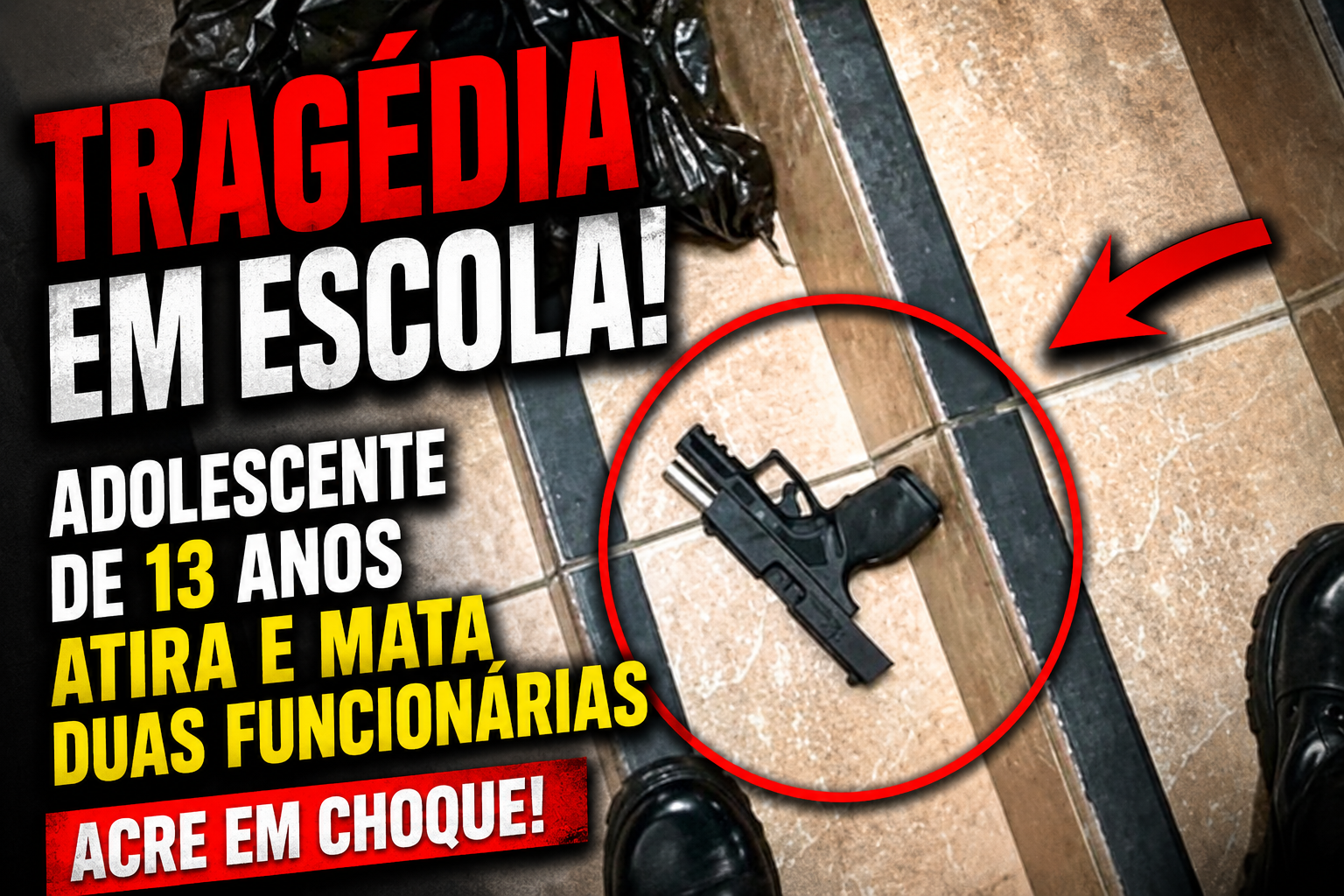 Adolescente de 13 anos atira em escola no Acre e mata duas funcionárias