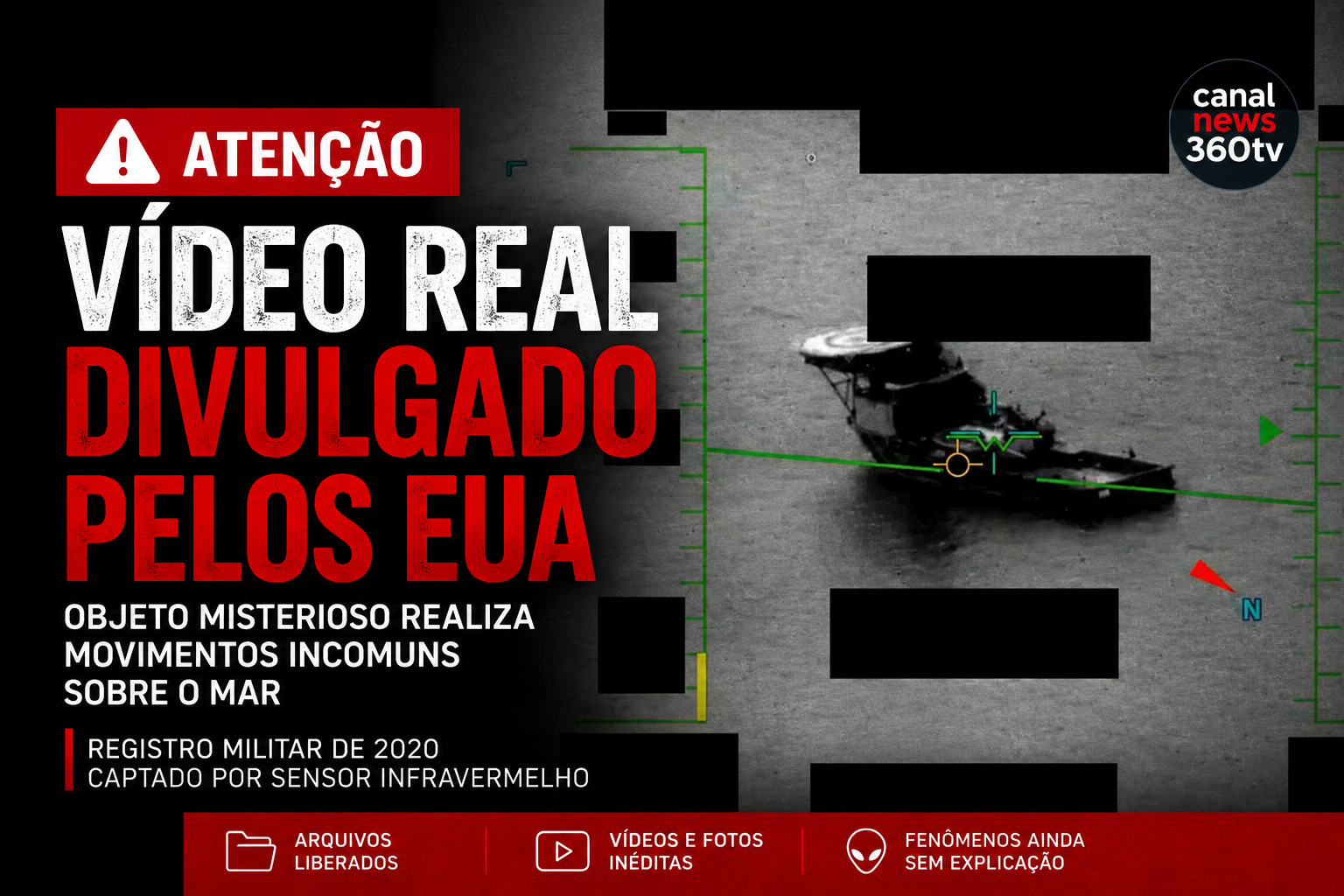 Vídeo divulgado pelos EUA mostra objeto misterioso realizando movimentos incomuns sobre o mar