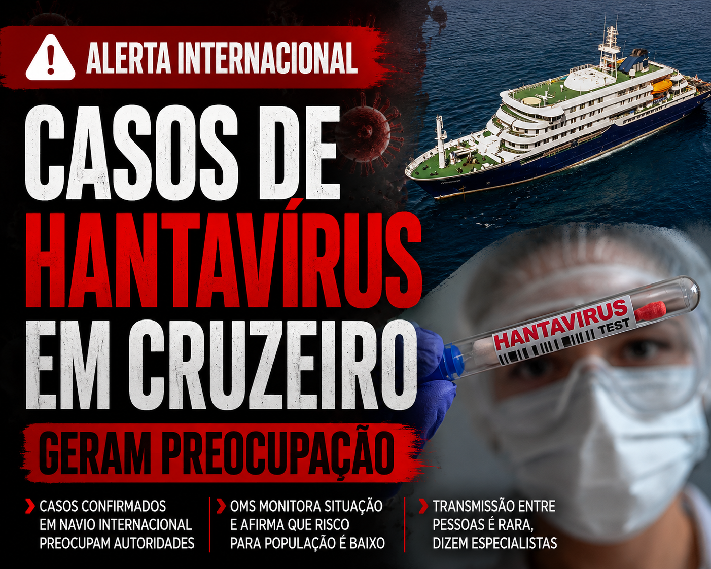 OMS tenta tranquilizar população e afirma que hantavírus “não será uma nova Covid"