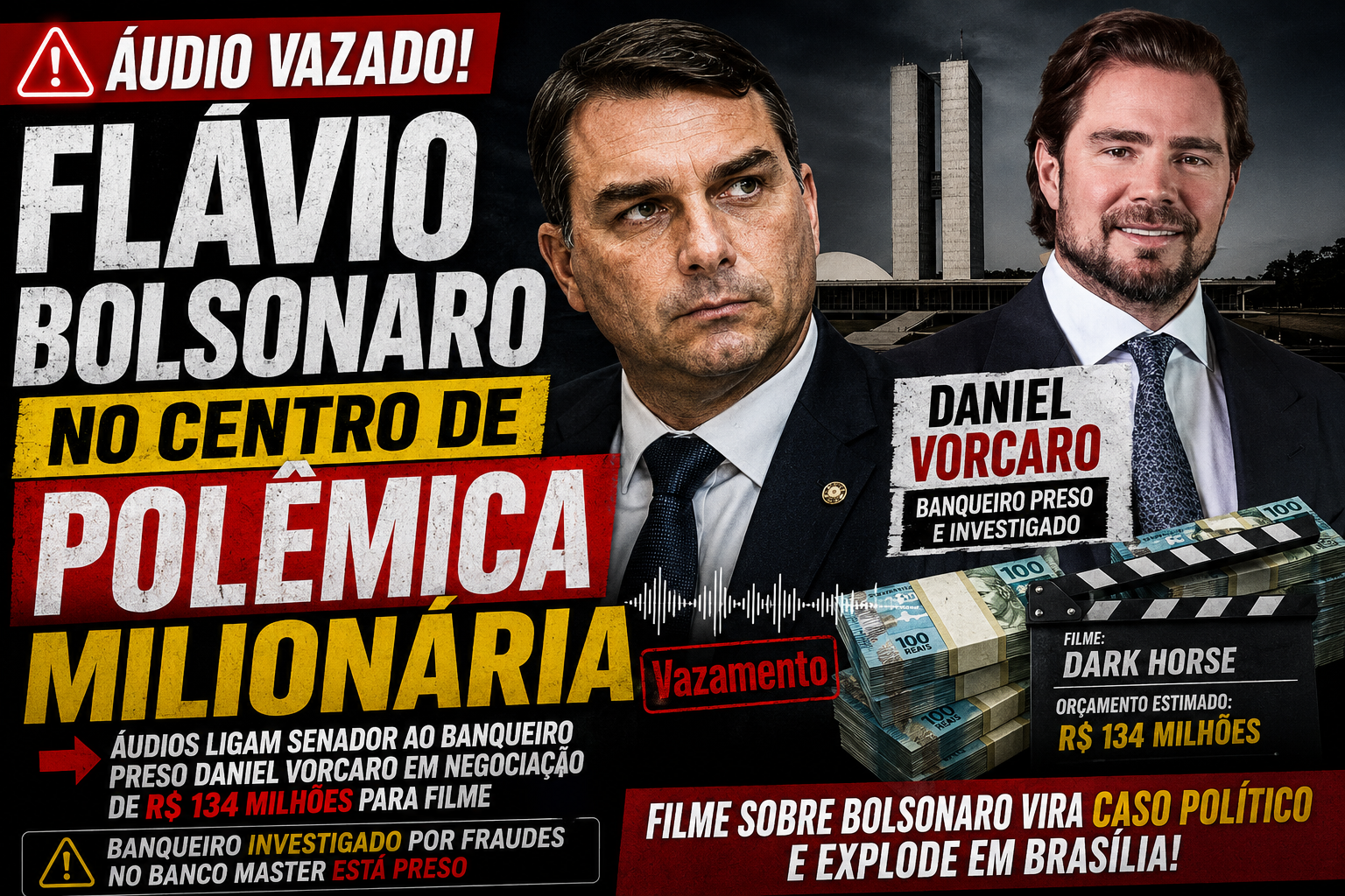 Áudio vazado coloca Flávio Bolsonaro no centro de nova polêmica milionária